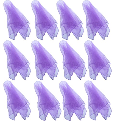 Hoerev Jonglier-Tanzschals 12er-Pack - Mischfarben und einfarbig (ca. 60cm x 60cm),Violett von Hoerev
