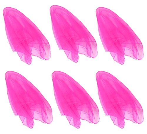 Hoerev Kleine Packung mit 6 Juggling (Tanz) Schals 40cmx40cm Kleine Floaty Schals für Kleine Leute,6 Rosa von Hoerev