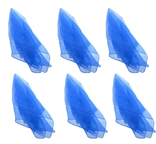 Hoerev Kleine Packung mit 6 Juggling (Tanz) Schals 60cmx60cm Kleine Floaty Schals für Kleine Leute,6 Blau von Hoerev