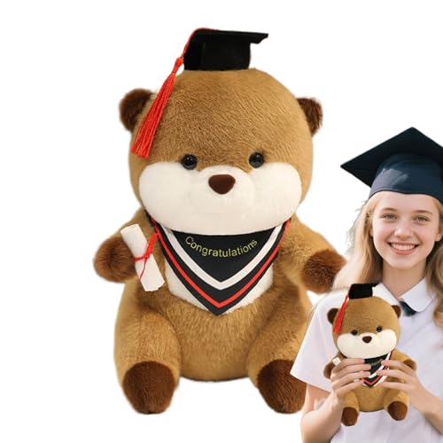 Hogvinnatil Abschlussgefüllter Tier, Abschlussplüsch,Sammlerstücke weiche Ornament | Graduation Plüsch Tierpuppe mit und Diplom für Zimmerdekoration Geburtstag Valentinstag Weihnachtsfeier von Hogvinnatil