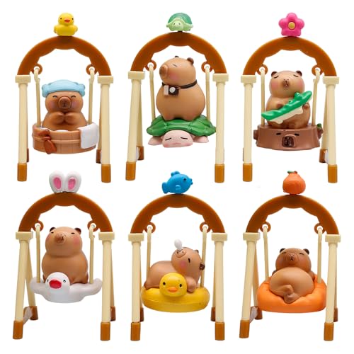 Hogvinnatil Capybara Figur Spielzeug | 6X Wippende Miniaturfiguren,Miniatur-Tierfiguren Für Schreibtisch Deko, Dekoration, Wohnaccessoires Für Tisch Und Vitrine Hogvinnatil Capybara Figur Spielzeug | 6X Wippende Miniaturfiguren,Miniatur-Tierfiguren Für Schreibtisch Deko, Dekoration, Wohnaccessoires Für Tisch Und Vitrine von Hogvinnatil
