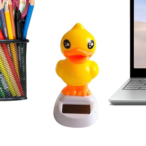 Hogvinnatil Gelbe Tanzende Ente, Solarente Statue | Solarente Figuren - Schwingung Puppenspielzeug Automobildekoration für Esstisch Kinderzimmer von Hogvinnatil