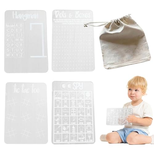 Hogvinnatil Löschbare Spielplatten, Trockenlöre Game Boards,Tragbares Acryl 4x Trockenlöschspielboard | Wiederverwendbare klare Tabletop Bildungsreise Family Party Fun Spielzeug für Kinder, Erwachsene von Hogvinnatil