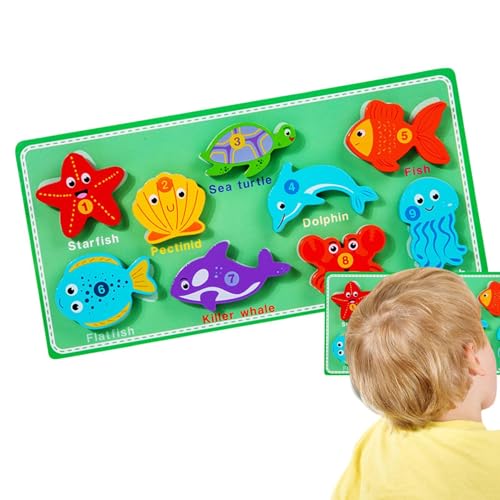 Hogvinnatil Sensorisches passendes Puzzle, Tränenpuzzle - Passendes Puzzle -Bildungstiersäge - Form Sorter, farbenfrohe frühe Lernspielzeug für Klassenzimmer, Kindergärtenschule von Hogvinnatil