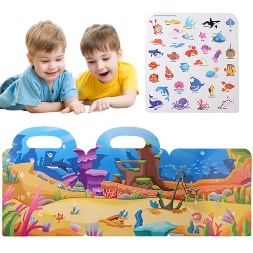 Hogvinnatil Wiederverwendbares Aufkleberbücher Spielzeug, ruhiges Aufkleberbuch,Tragbares wasserdichtes, rastbares ruhiges Puzzle | Notwendigkeitsdekoration mit Griff, faltbares frühes Hogvinnatil Wiederverwendbares Aufkleberbücher Spielzeug, ruhiges Aufkleberbuch,Tragbares wasserdichtes, rastbares ruhiges Puzzle | Notwendigkeitsdekoration mit Griff, faltbares frühes von Hogvinnatil
