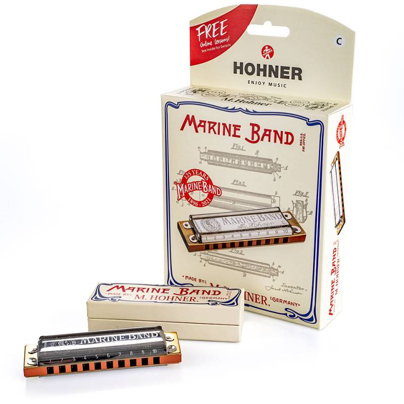 Hohner 125th Anniversary Marine Band C Richter-Mundharmonika von Hohner