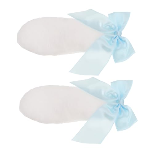 Hohopeti 1 Paar Kawaii Bunny Ear Haarband mit Schleife Weiche Plüschkaninchenohren für Cosplay Partys und Besondere Anlässe von Hohopeti