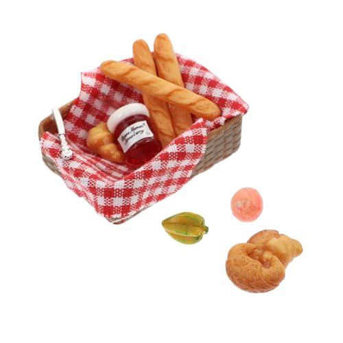 Hohopeti 1 Satz Miniatur Puppenhaus Zubehör Mini Brotkorb Modell für DIY Dekoration für Fotos und Mini Szenen aus Leichtem Resin Gefertigt von Hohopeti