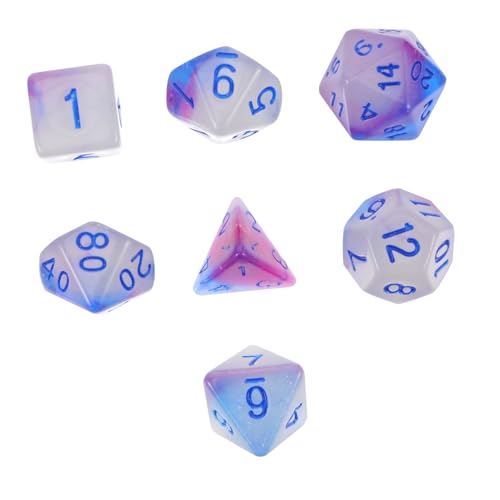 Hohopeti Anzahl Würfel Spiel Liefert 7pcs Polyhedral Würfel Leichte Tragbare Bord Spiele von Hohopeti