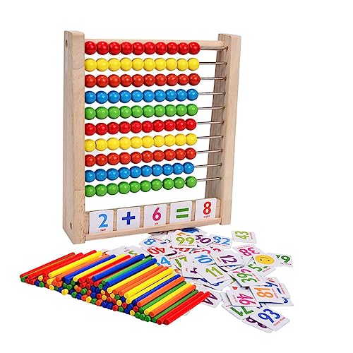 Hohopeti Zahlen-lernspielzeug Abakus-Spielzeug Für Jungen Und Mädchen Mathematik-lernwerkzeuge Holzmaterial Sicheres Spielzeug von Hohopeti
