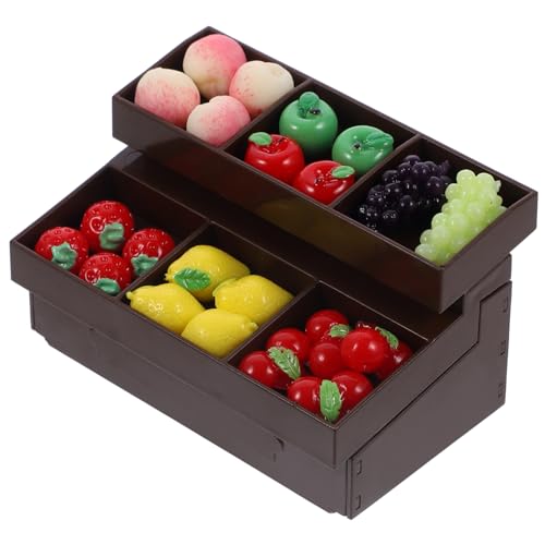 Hohopeti Miniatur-Obst- Und Gemüseständer Mini-obstständer-Spielzeug Für Puppenhaus Miniatur-supermarktregal Mit Dekorativen Requisiten von Hohopeti