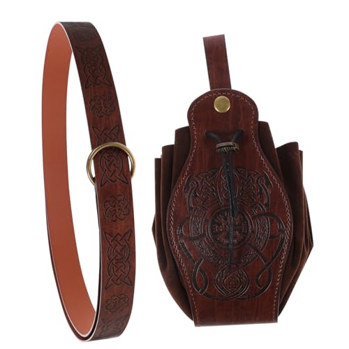 Hohopeti Mittelalterlicher Rittergürtel -gürteltasche Cosplay-renaissance-tasche Leder Mittelalter-accessoires Für Männer Und Frauen von Hohopeti