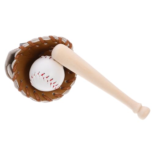 Hohopeti 1 Set Puppenhaus Sportartikel Rollenspielset Mini Baseball Miniatur Sportspielzeug Rollenspielset Miniaturen Zum Basteln Kleines Baseball Puppenhaus Baseball Set von Hohopeti