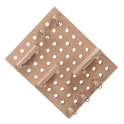 Hohopeti 1 Set Puppenhaus-stecktafelregal, Hölzerne Gewürzregale Zur Wandmontage Mit Haken, Multifunktionales Wandaufbewahrungszubehör Für DIY 1/12 1/8 1/6 Puppenhaus von Hohopeti