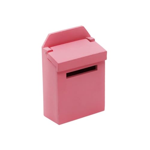 Hohopeti 1 Stück 1 12 Miniaturmöbel Living Room Decoration wohnzimmerdeko tonibox pink Fee Zubehör Briefkasten Mini-Szenen-Requisiten Puppenhaus Post schmücken Ornamente Kind Hölzern Rosa von Hohopeti