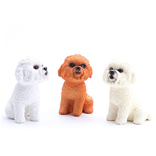 Hohopeti Anhaltende Material Pudel Haustier Hund Modell Spielzeug Weiß Solide Handwerk Für Desktop Decor Spielzeug von Hohopeti