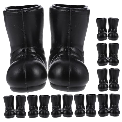 Hohopeti 10 Paare Mini Weihnachtsstiefel Schwarz Miniatur Weihnachtsdeko Puppenhaus Dekoration Weihnachtsmann Stiefel Figuren DIY Basteln Zubehör für Miniaturhäuser und Festliche Szenen von Hohopeti