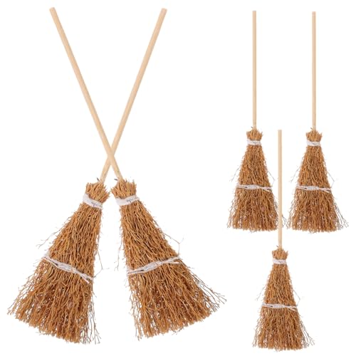 Hohopeti 10 STK Puppenhausbesen Puppenhaus Miniaturbesen Mini-zubehör Für Puppen Minibesen Für Hexen Miniatur-küchenornament Zimt Besen Mini-strohbesen Mini-Besen Mini-puppenhaus Vegetation von Hohopeti