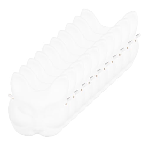 Hohopeti 10 Stück Fuchs Papiermasken zum Bemalen Leichte DIY Halbmasken aus Umweltfreundlichem Material für Karneval und Party für Damen von Hohopeti