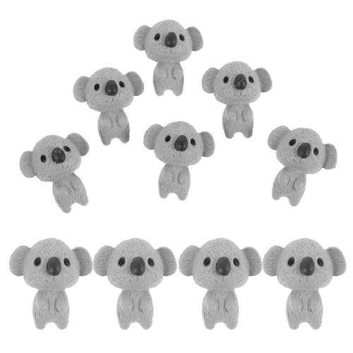 Hohopeti 10 Stück Harz-Miniatur-Koala-skulpturen, Lebensechte Koala-Figuren, Tierfiguren, Kuchendekorationen, Feengarten-Ornamente, DIY-schlüsselanhänger-herstellungszubehör, von Hohopeti