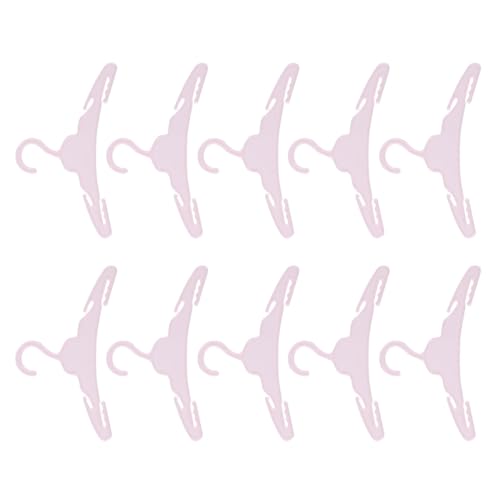 Hohopeti 10 Stück Mini Puppenkleiderbügel Teiliges aus Kunststoff für Puppenbekleidung zur Organisation von Puppenkleidern und Zubehör Sicher und Praktisch von Hohopeti