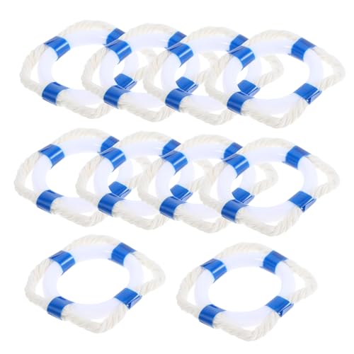 Hohopeti 10 Stück Mini Schwimmringe Mediterraner Stil Deko für Puppenhäuser und Miniaturgärten Handgefertigte Rettungsringmodelle aus Robustem von Hohopeti