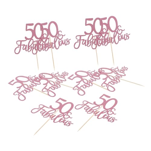 Hohopeti 10 Stück Teiliges Cake Topper Roségold Stilvolle Fabulous Geburtstagsdeko Kuchen und Cupcake Dekoration für Jubiläen Hochzeiten Party Zubehör von Hohopeti
