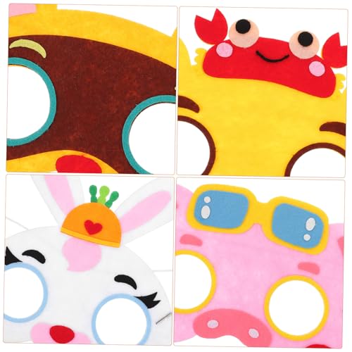 Hohopeti 10 Stück Teiliges Cartoon Tiermasken aus Atmungsaktivem Vliesstoff Elastisches Band Hautfreundlich und Bequem Realistische Details Wiederverwendbar für Kinderkostüme Halloween und von Hohopeti