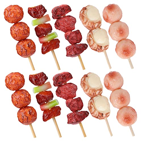 Hohopeti 10 Stück Teiliges Grillspielzeug aus Robustem Realistische BBQ Spielfleischmodelle für Detailgetreue Grillspieße Küchenspielzeug für Jungen und Mädchen Langlebige Deko und von Hohopeti