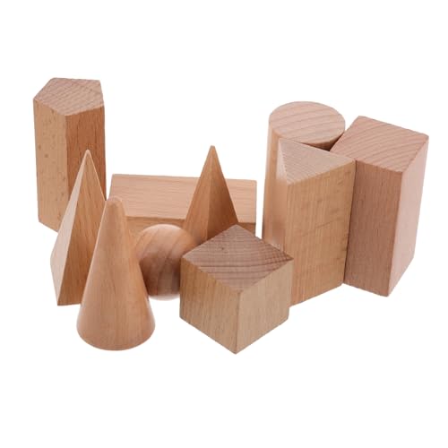 Hohopeti 10 Stück Teiliges Holz Formen Pädagogische Geometrische Blöcke für Grundschule Handliche Lernhilfe für Zuhause und Unterricht Fördert Räumliches Denken und Mathematisches von Hohopeti