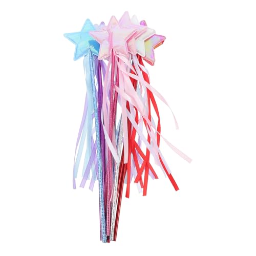 Hohopeti 10 Stück Teiliges Kreative mit Fünfzackigem Stern Leichter Fee Stab für Kinderhände Glitzerndes Halloween Partyspielzeug für Mädchen Langlebig und Attraktives Design von Hohopeti