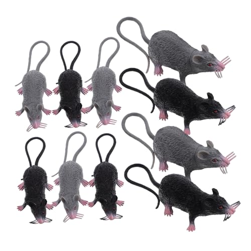 Hohopeti 10 Stück Teiliges Lebensechte Fake Ratten Realistische Graue und Schwarze Mäuse Modelle Gruselige Halloween Deko und Streichspielzeug für Spukhaus und Party Hohopeti 10 Stück Teiliges Lebensechte Fake Ratten Realistische Graue und Schwarze Mäuse Modelle Gruselige Halloween Deko und Streichspielzeug für Spukhaus und Party von Hohopeti