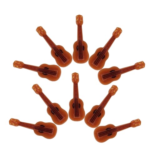 Hohopeti 10 Stück Teiliges Miniatur gitarrenmodell aus Resin Kreative Realistische Mini Musikinstrumente für Puppenhaus Dekoration Sammelobjekte und DIY zubehör Fein Verarbeitet Vielseitig von Hohopeti