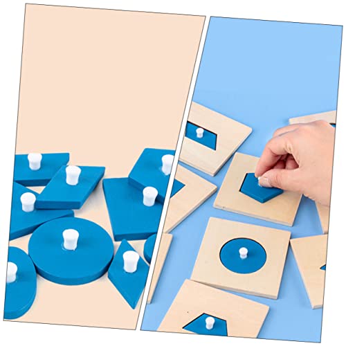 Hohopeti 10 Stück Teiliges Montessori Holz Bauklötze Langlebige Geometrische Formen Pädagogisches Lernspielzeug für Kleinkinder Feinmotorik Hand Auge Koordination und Formwahrnehmung von Hohopeti