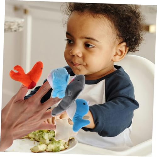 Hohopeti 10 Stück Teiliges Plüsch Fingerpuppen Meerestiere Handpuppen Kuscheliges für Erzählungen Bunte Cartoon Fingertiere Weiches Material für Fantasievolles von Hohopeti
