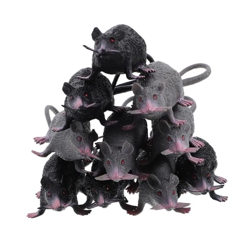 Hohopeti 10 Stück Teiliges Realistische Falsche Ratten Gruselige Dekoration und Streich für Halloween Mittelgroße Graue und Schwarze Mäusemodelle aus Robustem für Party und Spukhaus Hohopeti 10 Stück Teiliges Realistische Falsche Ratten Gruselige Dekoration und Streich für Halloween Mittelgroße Graue und Schwarze Mäusemodelle aus Robustem für Party und Spukhaus von Hohopeti
