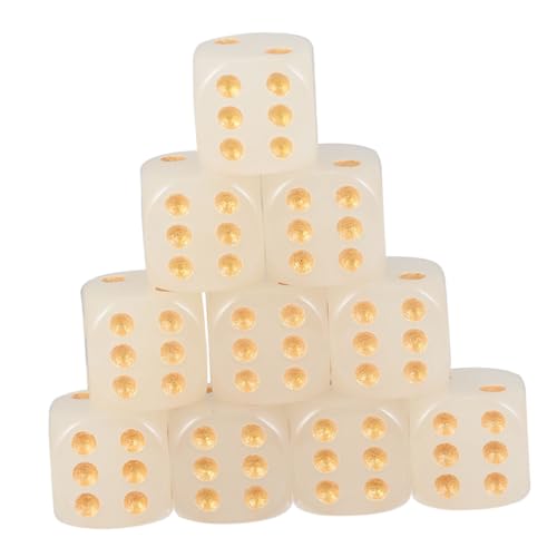 Hohopeti 10 Stück Teiliges Runde Ecke Würfel mit Goldenen Punkten Leuchtende Bar Spielwürfel Langlebige Sichere Nachtlichter für Party und Ktv Stilvolles Design Angenehme Haptik von Hohopeti