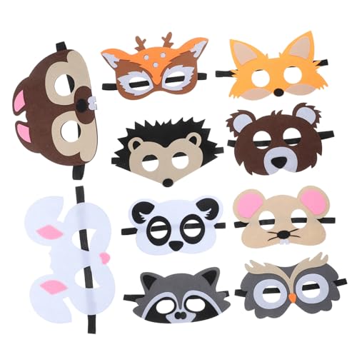 Hohopeti 10 Teiliges Cartoon Filz Tiermasken für Verstellbar Bunte Dschungel Motive für Halloween Weihnachtsfeier Kindergeburtstag Wald Themen Party Zubehör Hohopeti 10 Teiliges Cartoon Filz Tiermasken für Verstellbar Bunte Dschungel Motive für Halloween Weihnachtsfeier Kindergeburtstag Wald Themen Party Zubehör von Hohopeti