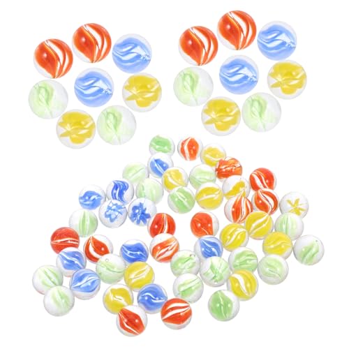 Hohopeti 100 Stück Glasmurmeln Bunte Glasperlen mit Hellem Achtblüten Design Vielseitige Dekoration für und Aquariumdeko von Hohopeti