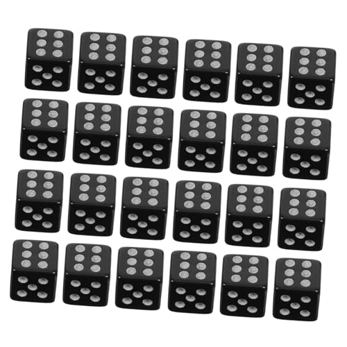 Hohopeti 100 Stück Mini Schwarze Würfel Kompakt Leicht Tragbar Für Brettspiele Partyspiele Familien Mathespiele von Hohopeti