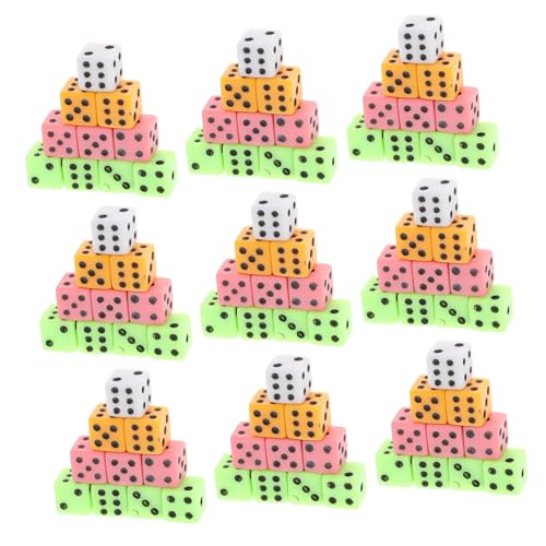 Hohopeti 100 Stück Mini Würfel Bunt Sechsseitig Kunststoff Würfel Set für Brettspiele Lernspiele Vielseitig und Tragbar Farbenfrohe Mini spielwürfel von Hohopeti