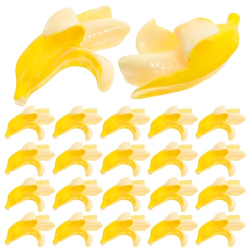 Hohopeti 100 Stück Simulierte Bananendekoration Mini Fake Food Obst Simulation Klein Realistisch Fake Food Realistische Banane Künstliches Essen Künstliche Deko Frucht Banane von Hohopeti