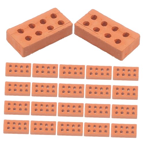 Hohopeti 100 Stück Teiliges Mini Ziegelsteine für DIY Miniatur Baustellen Modellbau Puppenhaus Kompakt Leicht zu Montieren Langlebig von Hohopeti