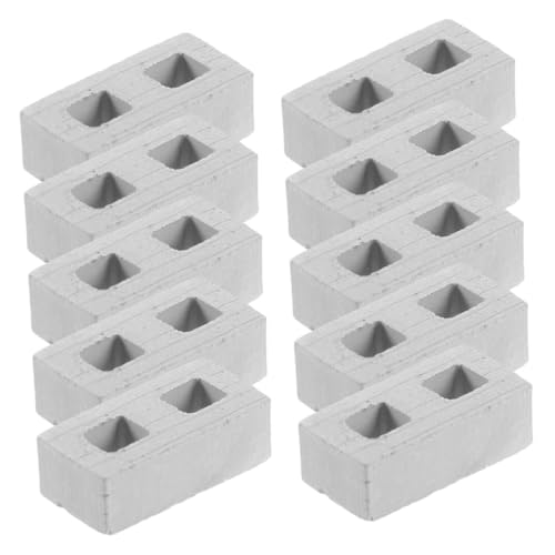 Hohopeti 100 Stück Villa Modell Miniatur Kunstziegel Kleine Ziegel Modellbau Bausätze DIY Mini Gartenziegel Mini Ziegel Zum Basteln Keramik Grau von Hohopeti