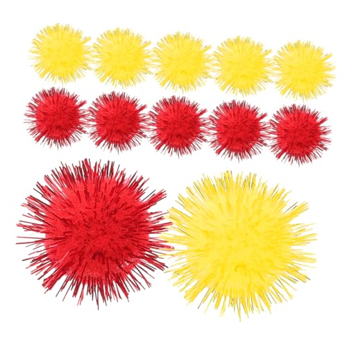 Hohopeti 100 Stück goldener Fellknäuel Partydekoration kopfschmuck Glitzer Pompons kleine Pompons glänzende Lametta-Pompons funkeln Puff Glitzer Bommel Pompons zum Basteln Plüsch von Hohopeti