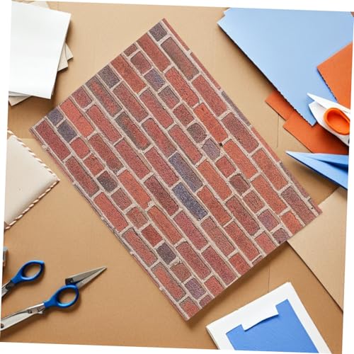 Hohopeti 12 Blatt Maßstab Abziehbar und Einfach Anzubringen Realistische Rote Ziegelstruktur für Miniatur-wanddekorationen von Hohopeti