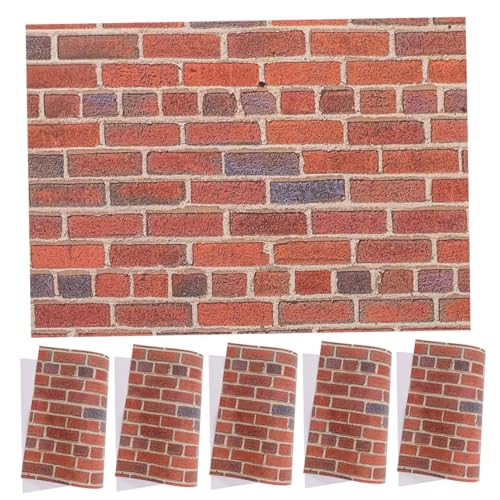 Hohopeti 12 Blatt Maßstab Realistische Rote Ziegelwandfolie Abziehbar Installieren Detailgetreue Wandverkleidung für Miniaturhäuser Hohopeti 12 Blatt Maßstab Realistische Rote Ziegelwandfolie Abziehbar Installieren Detailgetreue Wandverkleidung für Miniaturhäuser von Hohopeti