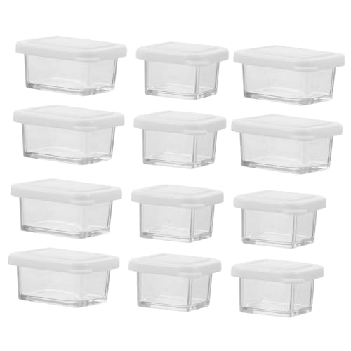 Hohopeti 12 Sätze Puppenhaus-Lunchbox Miniaturen Figuren Essen Mini-küchenmodell Puppenhaus-Ornament Miniaturverzierung Zubehör Für Weiß Plastik von Hohopeti