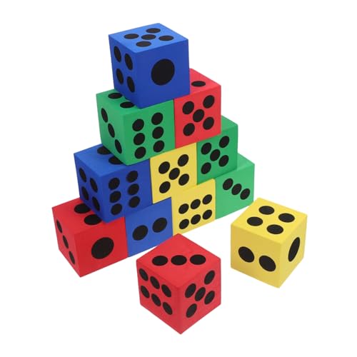Hohopeti Großes Spielwürfel-Werkzeug 12-teiliges Punktwürfel-Set Für Partys Im Klassenzimmer Trinkspiel-Requisiten von Hohopeti