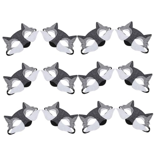 Hohopeti 12 Stück Halloween Halbgesichts Wolfmaske aus Filz Realistisch Detaillierte Tiermaske Weiche Bequeme Passform für Kostüm Cosplay und Partyzubehör Hohopeti 12 Stück Halloween Halbgesichts Wolfmaske aus Filz Realistisch Detaillierte Tiermaske Weiche Bequeme Passform für Kostüm Cosplay und Partyzubehör von Hohopeti